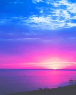 Blue And Purple Sunset Paint By Numbers