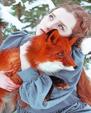 Girl Hugging Fox Paint By Numbers