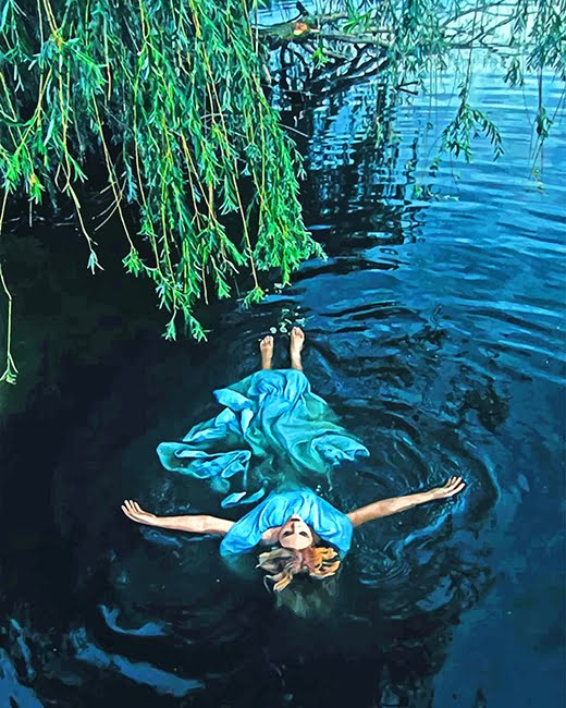 Girl Laying On Water Paint By Numbers