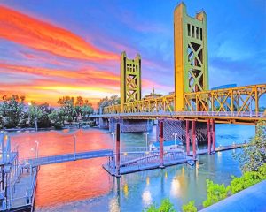 Tower Bridge West Sacramento Paint By Numbers