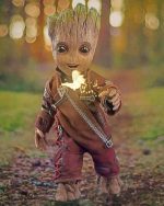 Groot And Fire Butterfly Paint By Numbers