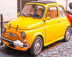 Yellow Vintage Car Paint By Numbers