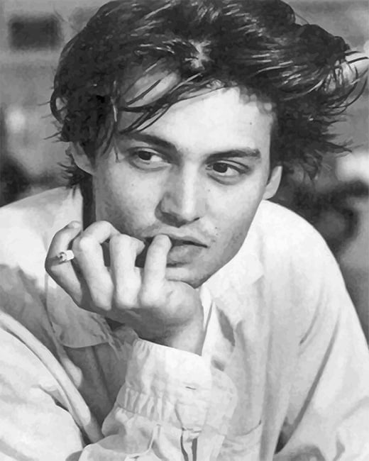 Johnny Depp Black And White Paint By Numbers