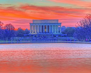 Sunset Lincoln Memorial Paint By Numbers