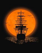 Pirate Ship Silhouette Paint By Numbers