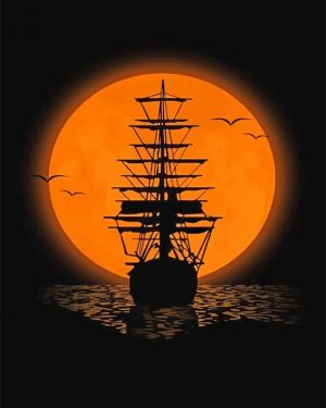 Pirate Ship Silhouette Paint By Numbers