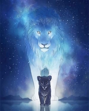 Magical Lion And Cub Paint By Numbers