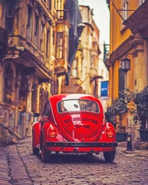 Red Beetle Car Paint By Numbers