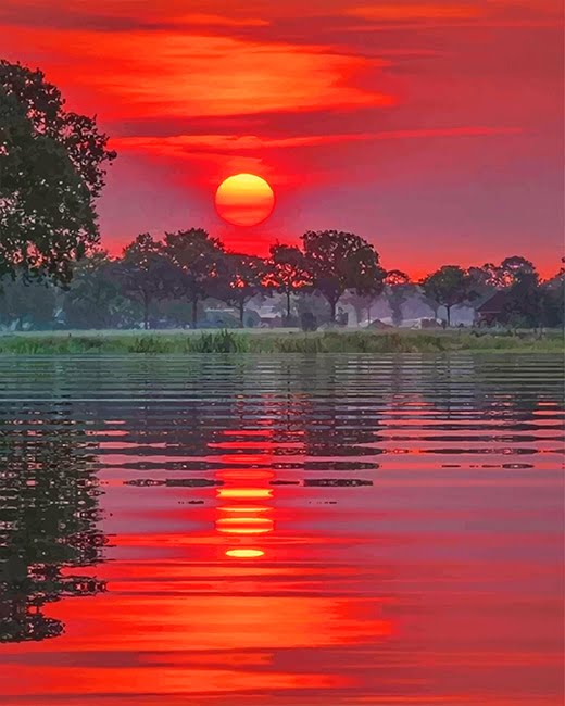 Red Sunset Paint By Numbers