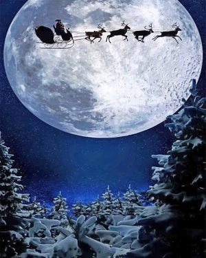 Santa Deer Sleigh Paint By Numbers