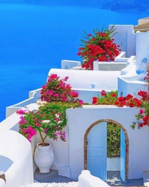 Santorini Houses Paint By Numbers