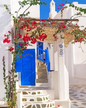Santorini Greek House Paint By Numbers