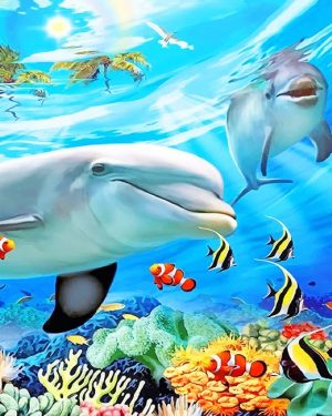 Dolphins And Fish Paint By Numbers