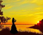 Sunset Violinist Silhouette Paint By Numbers