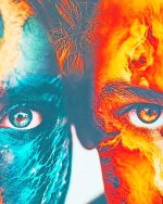 Water And Fire Eyes Paint By Numbers