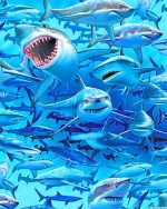 White Sharks Paint By Numbers
