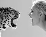 Woman And Leopard Roaring Paint By Numbers
