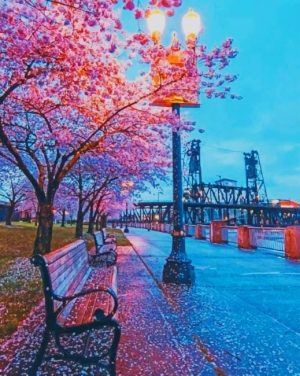 Aesthetic Cherry Blossom paint by numbers