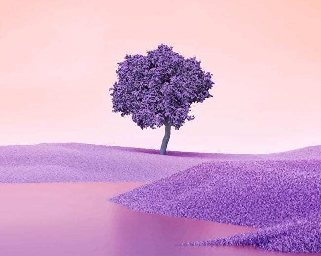 Purple Tree Paint By Numbers