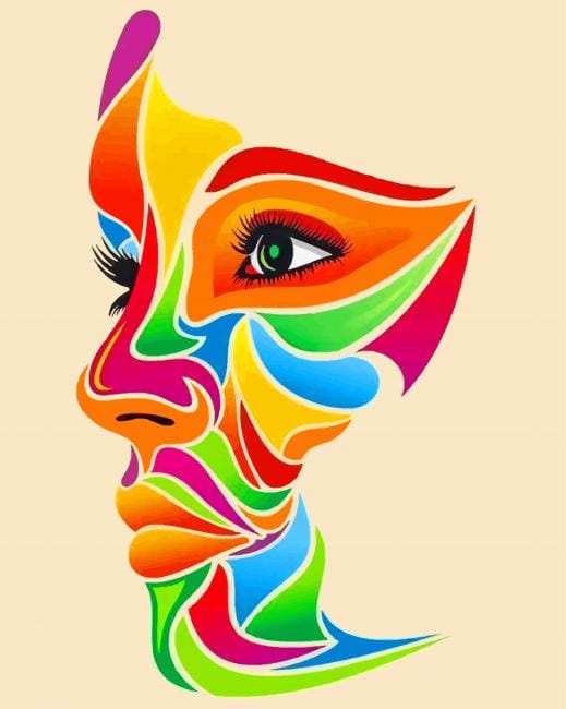 Colorful Face Art Paint By Numbers