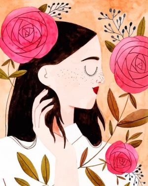 Floral Girl Paint By Numbers