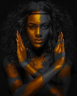 Gold African Girl Paint By Numbers