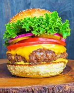 Cheese Hamburger Paint By Numbers
