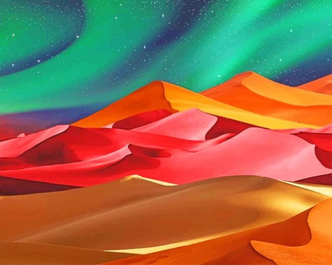 Illustration Colored Desert Paint By Numbers