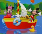 Mickey And Minnie On Boat Paint By Numbers