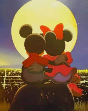 Minnie And Mickey Watching Moon paint by numbers
