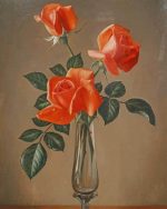 Orange Roses Vase Paint By Numbers