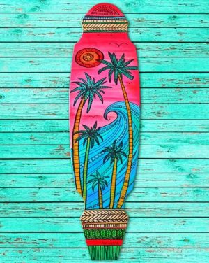 Tropical Surfboard Paint By Numbers