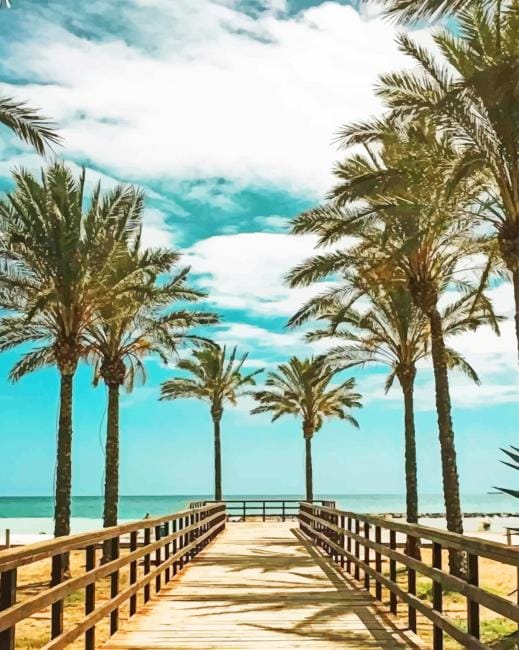 Beach Path Palms Paint By Numbers