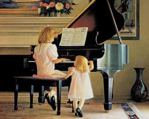 Girls Playing Piano Paint By Numbers