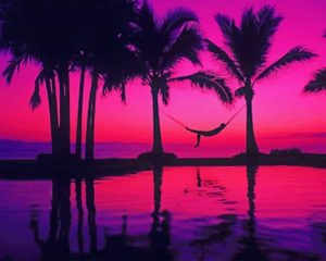 Purple Sunset Beach Paint By Numbers