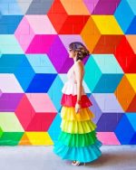 Girl In Rainbow Dress Paint By Numbers