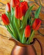Red Tulips Vase Paint By Numbers