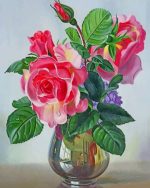 Blooming Pink Roses Paint By Numbers