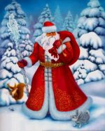 Santa Claus In Snow Paint By Numbers