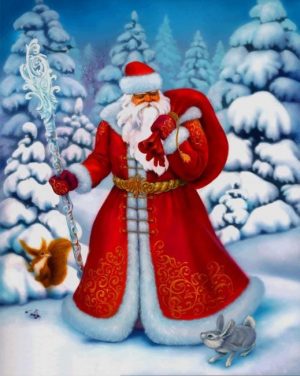 Santa Claus In Snow Paint By Numbers
