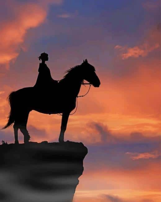 Woman Horse Silhouette Paint By Numbers