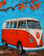 Red Volkswagen Bus Paint By Numbers