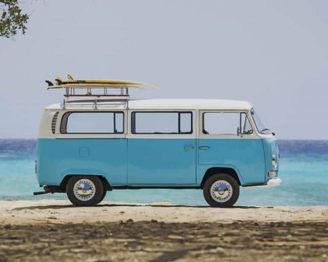 Blue Camper Van Paint By Numbers