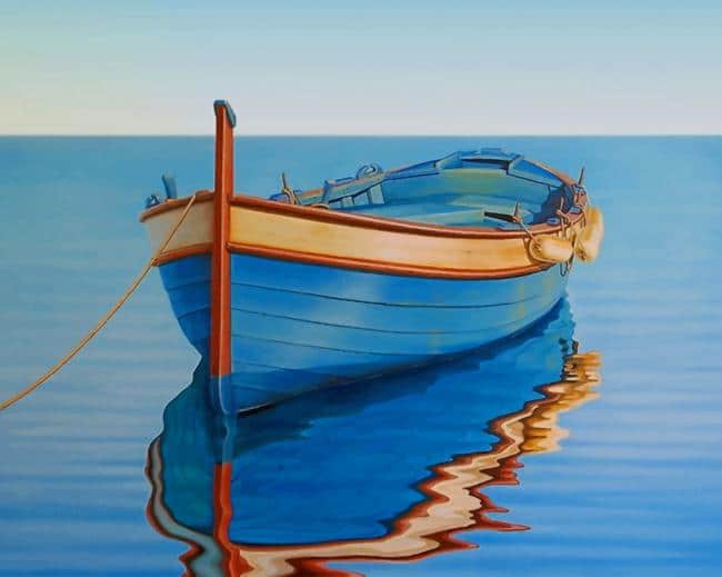 Blue Boat Paint By Numbers
