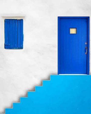 Blue House Door paint by numbers