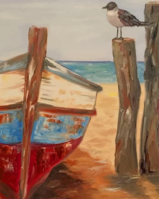 Seaside Boat Paint By Numbers