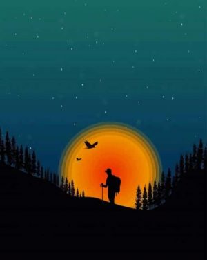 Brave Explorer Silhouette Paint By Numbers