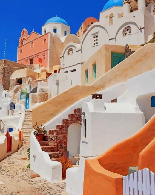 Santorini Greece Paint By Numbers