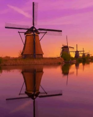 The Kinderdijk windmills Paint By Numbers