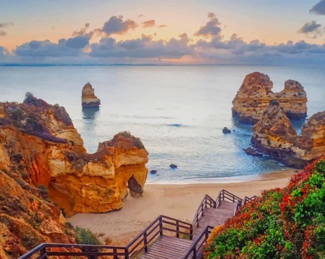 Praia Do Camilo Beach Paint By Numbers